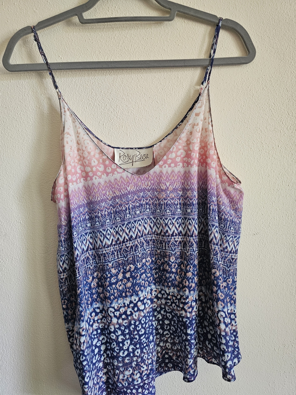 Rory Becca Multicolor Ombre Printed Spaghetti Strap Tank Top